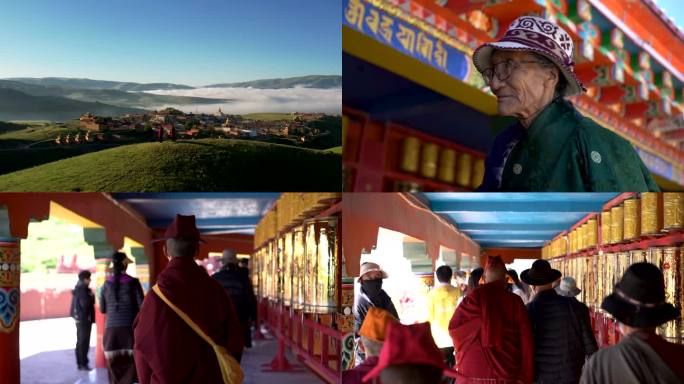 川西人文色达宗教川藏藏民佛教高原风光