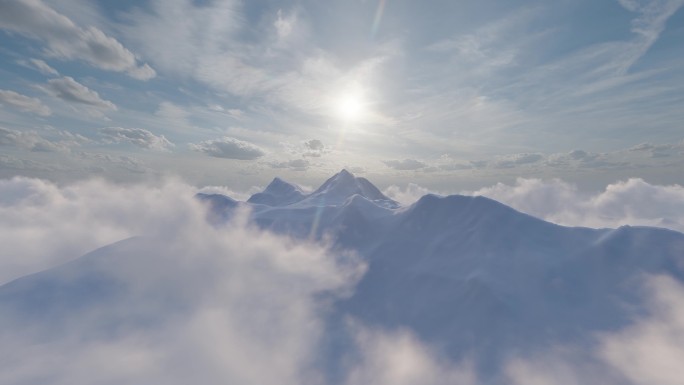 雄伟壮观雪山冰山山脉山峰群山云海云雾大气