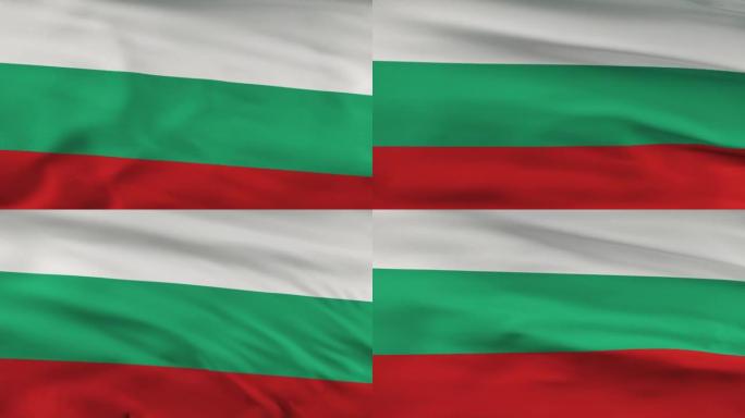 保加利亚国旗飘扬在风seamles环3d动画。4 k决议。