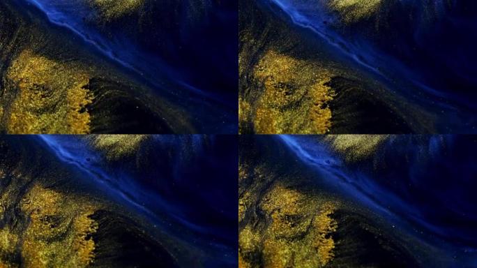 流动艺术。宏抽象颜色移动背景特写