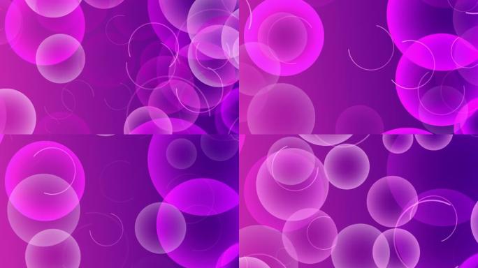 紫色背景上的4k气泡