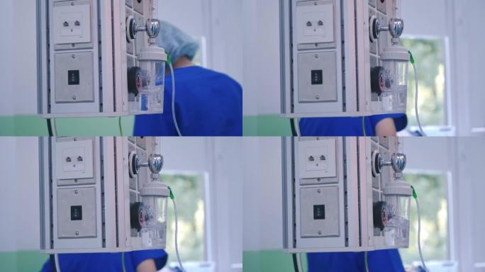 手术室中的现代化设备。医疗机器来拯救病人的生命。医学新技术。特写。