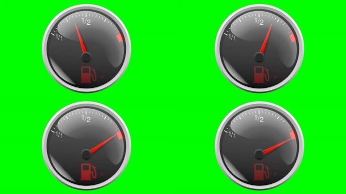 燃油表: 绿色背景下的油耗直至干故障