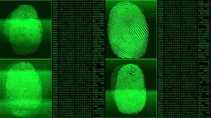 生物指纹扫描仪将扫描的指纹与个人的加密信息进行比较-绿色可循环