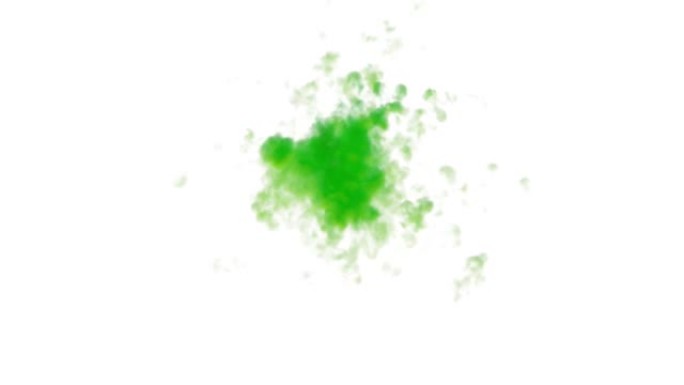 绿色粉末粉尘爆炸，白色背景4K