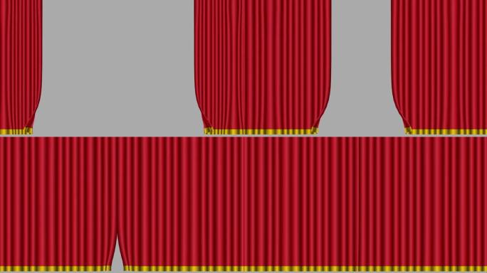 舞台窗帘下降插图4k视频 (背景阿尔法透明)