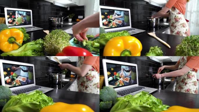 在线流广播视频博客教程关于家庭厨房美味健康的食物