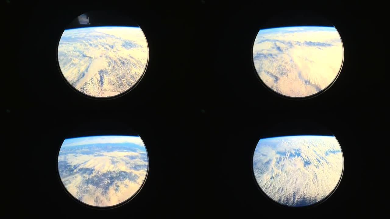 行星地球，从国际空间站的窗户看