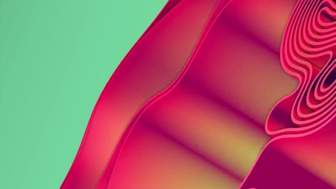抽象3D渲染彩色样条条行光影曲线流动运动表面纹理波背景