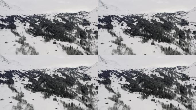 格林德瓦尔德雪盖的无人驾驶飞机鸟瞰图。