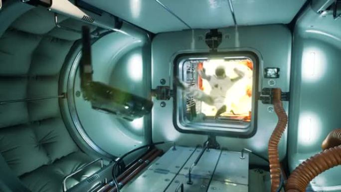 飞船上发生了强大的燃料爆炸，使飞船减压。该动画适用于梦幻般的，未来派或太空旅行背景。