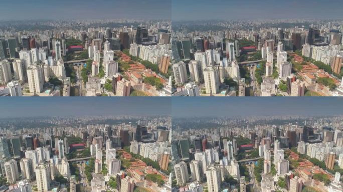 圣保罗城市景观交通街道空中全景4k巴西