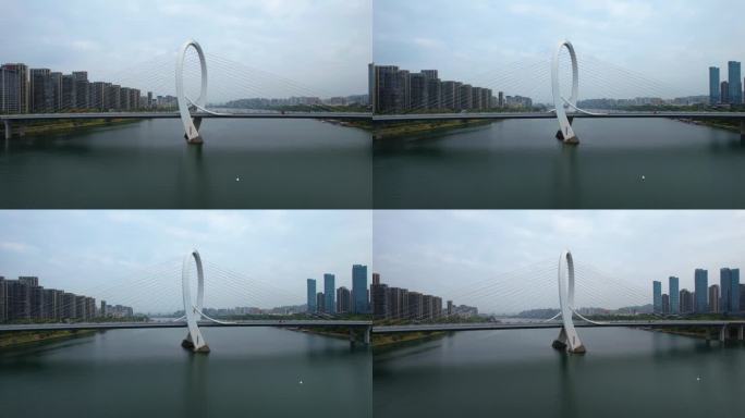 柳州白沙大桥柳江风光城市建筑航拍