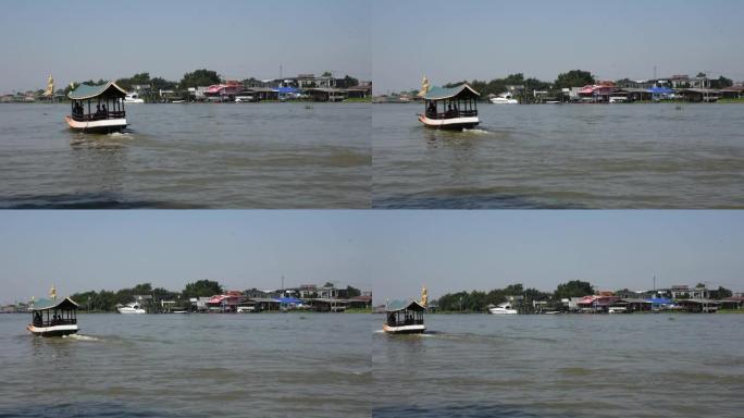 船渡船运输发送接收过湄南河的旅客