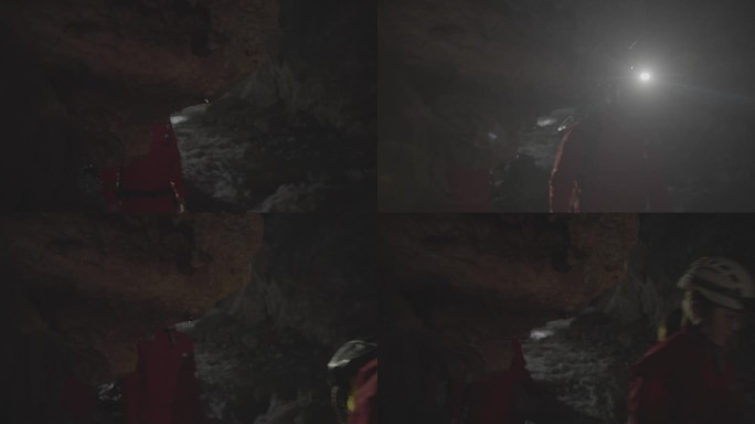 M1科研人员在山洞中的前进