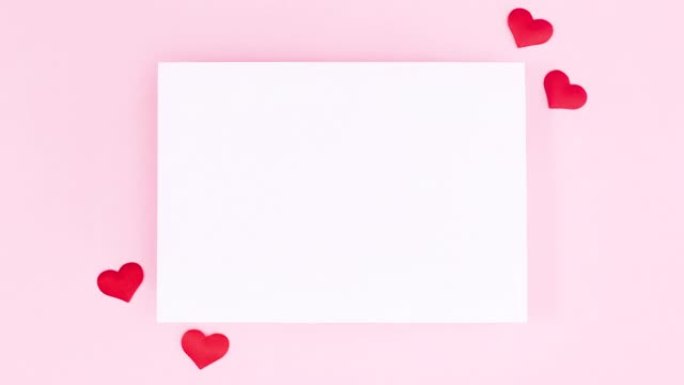 粉色主题和心形的文本框架。情人节停止运动