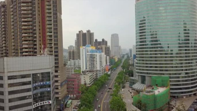 珠海交通街城市景观空中全景4k中国