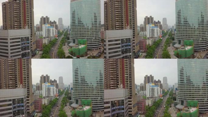 珠海交通街城市景观空中全景4k中国
