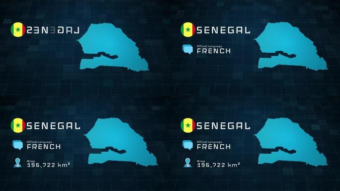 数字化编制的塞内加尔地图和国家信息