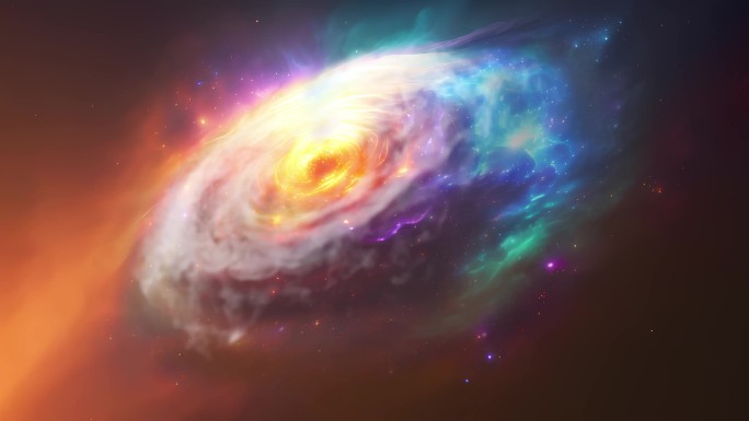 浩瀚星空波澜壮观宇宙螺旋转彩色星云视频