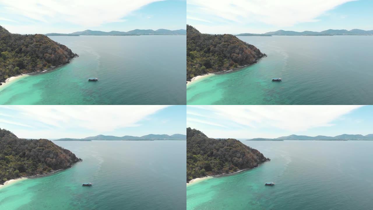 泰国Koh Hey (珊瑚岛) 沿海风景如画的东南天堂景观 -- 空中高轨道拍摄