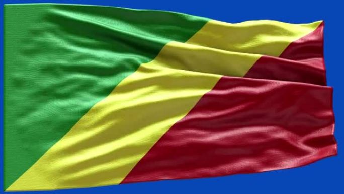 4k高度详细的国旗刚果共和国-刚果共和国国旗高细节刚果共和国波浪图案可循环元素