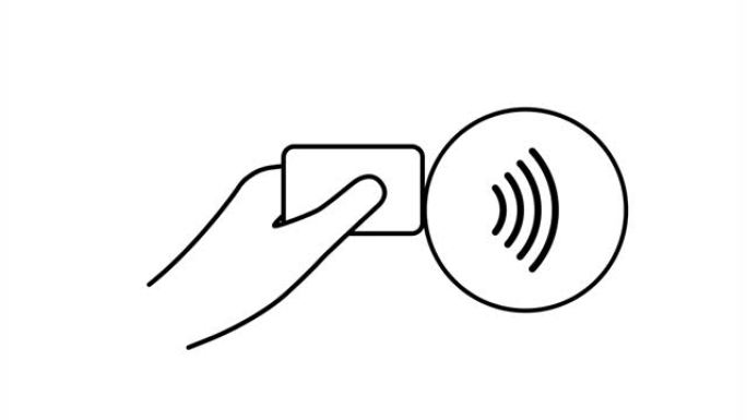 非接触式无线支付标志标志。NFC技术。库存插图。