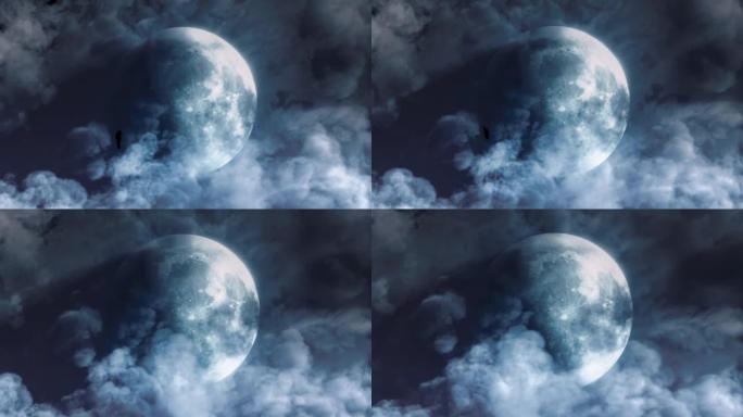 烟雾中的月亮-死亡的象征