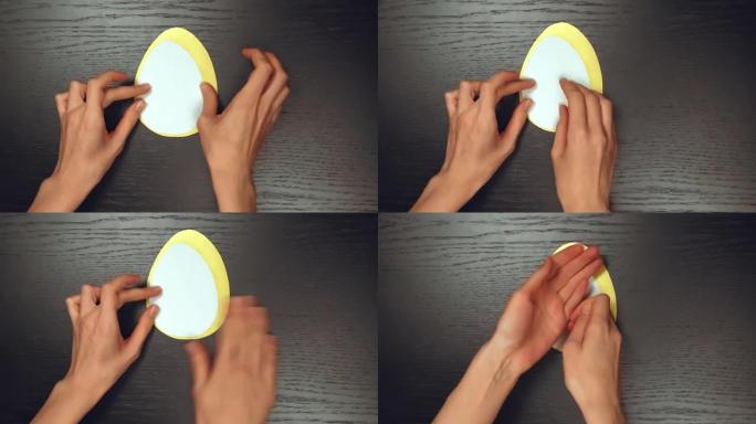 第7步。视频教程DIY复活节彩蛋纸做复活节假期。