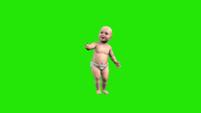 婴儿跳舞4k绿屏Chromakey
