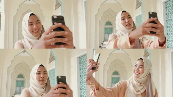 穆斯林年轻女性旅行者-股票视频