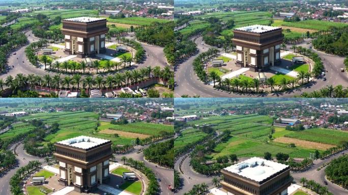 印度尼西亚爪哇基迪里的新邦利马古姆尔纪念碑地标鸟瞰图
