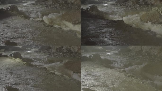 M1夜晚拍摄湍急的河流