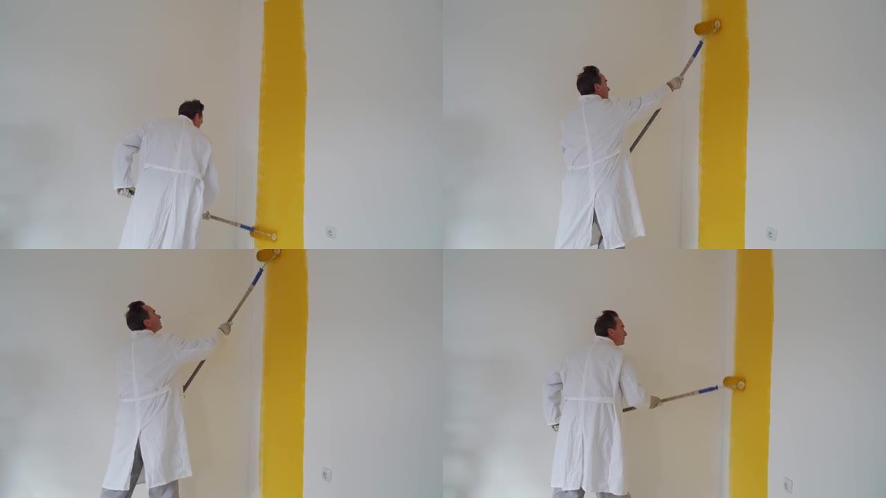 用充满活力的黄色油漆赋予墙壁新的生命