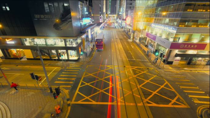 香港城市夜景车流延时