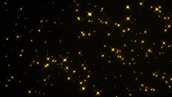 Starglow，计算机生成。黑色背景上的3d渲染美丽闪烁的星星