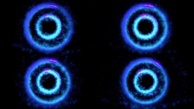 蓝色粒子火花圈螺旋运动效应