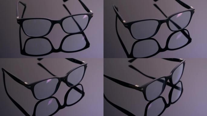 蓝光阻挡眼镜。黑框眼镜，用于过滤来自计算机的蓝光。预防计算机视觉综合症。眼睛保护。邻苯二甲论概念
