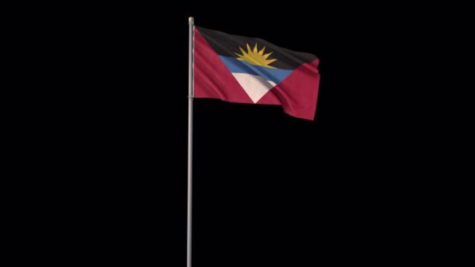 安提瓜和巴布达旗帜和阿尔法频道