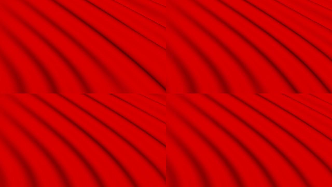 红色猩红色的动画布在风中飘扬。