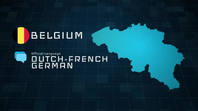 数字编制的比利时地图和国家信息