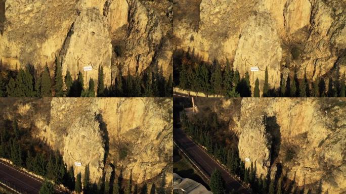 比列克链状岩石的鸟瞰图。土耳其的4k镜头