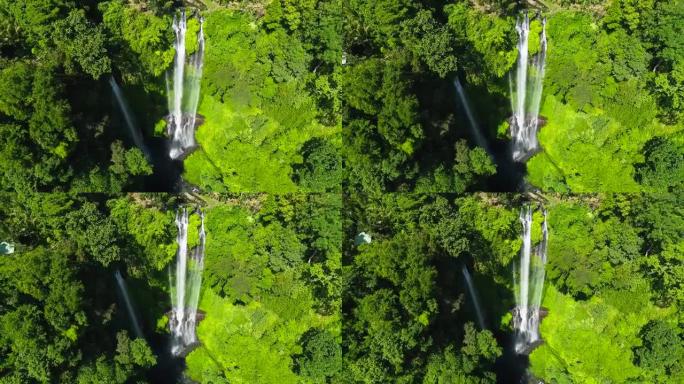 一组瀑布乌布巴厘岛印度尼西亚亚洲鸟瞰图
