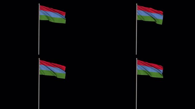 卡累利阿旗与阿尔法频道，4k视频是透明的
