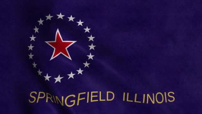 斯普林菲尔德旗，伊利诺伊州，美利坚合众国，4K