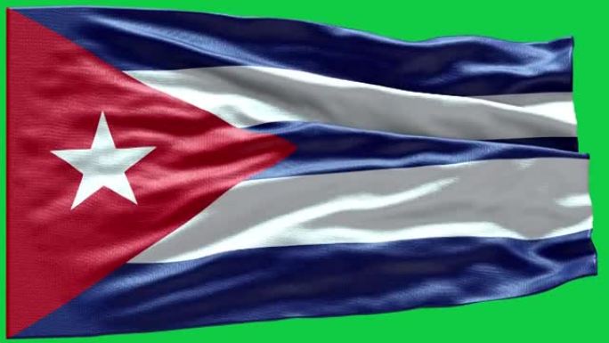 4k高度详细的古巴国旗-古巴国旗高细节-国旗古巴波浪图案可循环元素