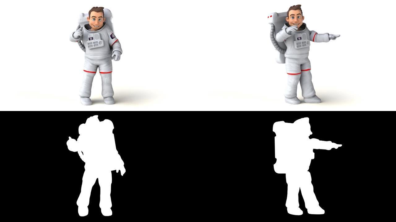有趣的3D卡通宇航员跳舞
