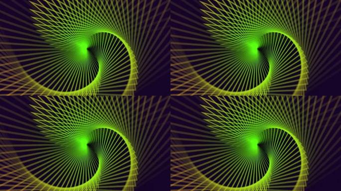 复古背景抽象发光未来派走廊三角网格线框隧道运动无穷波无缝环路4k分辨率。赛博朋克几何荧光紫外线。