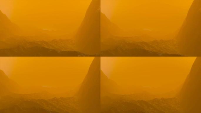 沙尘暴3D渲染动画后世界末日景观