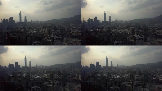 台湾晴天台北市中心高空中全景4k